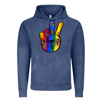 Vintage Denim pride leopard peace hand Vintage Hoodie - JahusDesignShop