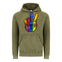 Vintage Olive pride leopard peace hand Vintage Hoodie - JahusDesignShop