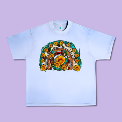 Sunflower Gemstone Leopard Cowhide Horseshoe Rainbow Urban Heavy Tee Designed By Artiststas