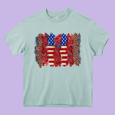 4th Of July Brushstroke Heavy Core Tee Designed By Zillion Design Studio