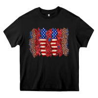 Black 4th of july brushstroke Heavy Core Tee - Zillion Design Studio