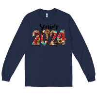 Navy senior 2024 western Long Sleeve Tee - JahusDesignShop