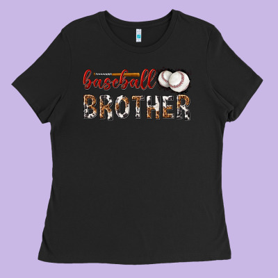 Ladies Tee baseball brother with leopard