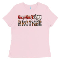 Bubblegum Pink baseball brother with leopard Ladies Tee - texasbilliewilder
