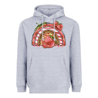 Heather Grey strawberry rainbow Heavyweight Hoodie - BarkalooDesign
