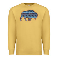 Antique Gold Bison Silhouette Blue Aztec Premium Sweatshirt - Bettercallsaul