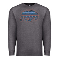 Charcoal Heather Bison Silhouette Blue Aztec Premium Sweatshirt - Bettercallsaul