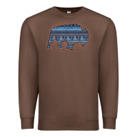 Chestnut Bison Silhouette Blue Aztec Premium Sweatshirt - Bettercallsaul