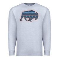 Heather Grey Bison Silhouette Blue Aztec Premium Sweatshirt - Bettercallsaul