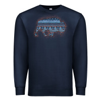 Navy Bison Silhouette Blue Aztec Premium Sweatshirt - Bettercallsaul