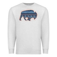 Oatmeal Heather Bison Silhouette Blue Aztec Premium Sweatshirt - Bettercallsaul