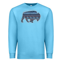Ocean Blue Bison Silhouette Blue Aztec Premium Sweatshirt - Bettercallsaul