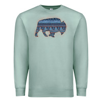 Seafoam Bison Silhouette Blue Aztec Premium Sweatshirt - Bettercallsaul