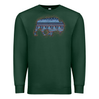 Sports Green Bison Silhouette Blue Aztec Premium Sweatshirt - Bettercallsaul