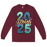 Burgundy senior 2025 Long Sleeve Tee - MaliasSmallBusiness
