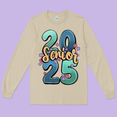 Senior 2025 Long Sleeve Tee Designed By Maliassmallbusiness