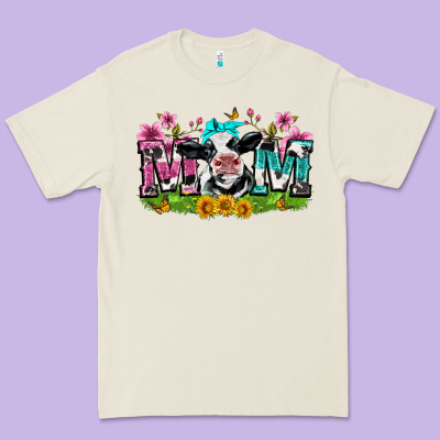 Mom With Cow Premium Tee Designed By Zillion Design Studio