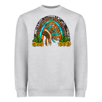 Heather Grey indian headdress cactus and sunflowers rainbow Heavyweight Sweatshirt - Artiststas