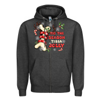 Charcoal Heather tis the season tıbıa jolly Zipper Hoodie - MaliasSmallBusiness