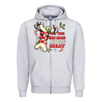 Heather Grey tis the season tıbıa jolly Zipper Hoodie - MaliasSmallBusiness