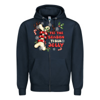 Navy tis the season tıbıa jolly Zipper Hoodie - MaliasSmallBusiness