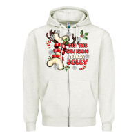 Oatmeal Heather tis the season tıbıa jolly Zipper Hoodie - MaliasSmallBusiness