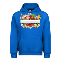 Cobalt floral teacher custom name Urban Hoodie - CowGirlArtShop