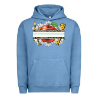 Pigment Pebble Blue floral teacher custom name Urban Hoodie - CowGirlArtShop