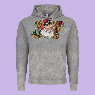 Santa Joy With Sunflowers Vintage Hoodie Designed By Ranaportraitstore