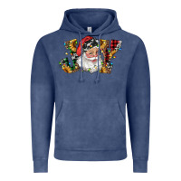 Vintage Denim santa joy with sunflowers Vintage Hoodie - RanaPortraitStore