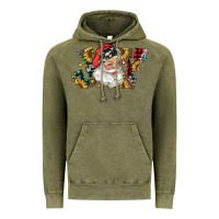 Vintage Olive santa joy with sunflowers Vintage Hoodie - RanaPortraitStore