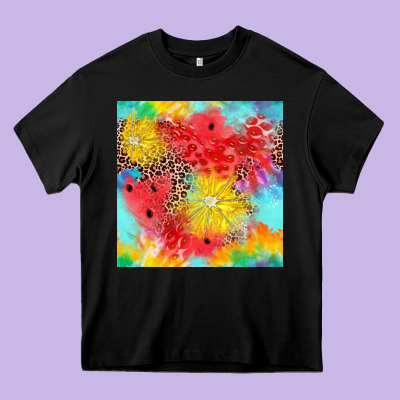 Fruits Leopard Seamless Pattern Heavy Core Tee Designed By Zillion Design Studio