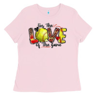 Bubblegum Pink for the love of the game softball Ladies Tee - Zillion Design Studio