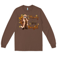 Chestnut merry and bright black santa Long Sleeve Tee - MaliasSmallBusiness