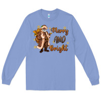 Colony Blue merry and bright black santa Long Sleeve Tee - MaliasSmallBusiness