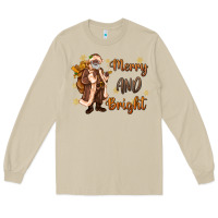 Mushroom merry and bright black santa Long Sleeve Tee - MaliasSmallBusiness