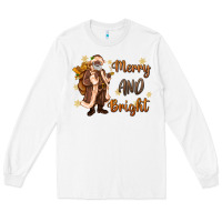 White merry and bright black santa Long Sleeve Tee - MaliasSmallBusiness