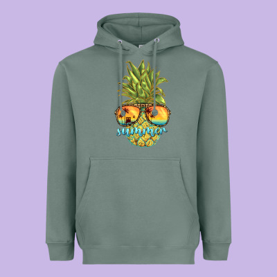 Pineapple Summer Heavyweight Hoodie Designed By Barkaloodesign