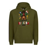 Army Green assistant director life afro messy bun Premium Hoodie - texasbilliewilder
