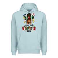 Blue Mist assistant director life afro messy bun Premium Hoodie - texasbilliewilder