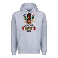Heather Grey assistant director life afro messy bun Premium Hoodie - texasbilliewilder
