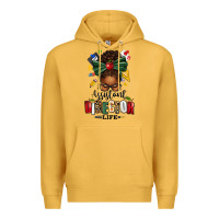 Mustard assistant director life afro messy bun Premium Hoodie - texasbilliewilder