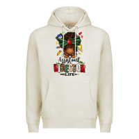 Oatmeal Heather assistant director life afro messy bun Premium Hoodie - texasbilliewilder