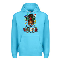 Ocean Blue assistant director life afro messy bun Premium Hoodie - texasbilliewilder