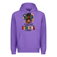 Purple assistant director life afro messy bun Premium Hoodie - texasbilliewilder