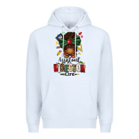 White assistant director life afro messy bun Premium Hoodie - texasbilliewilder