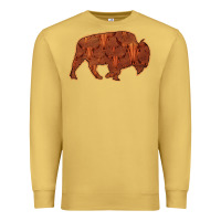 Antique Gold Bison Silhouette Red Skull Premium Sweatshirt - Bettercallsaul