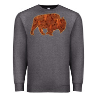 Charcoal Heather Bison Silhouette Red Skull Premium Sweatshirt - Bettercallsaul