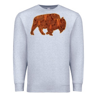 Heather Grey Bison Silhouette Red Skull Premium Sweatshirt - Bettercallsaul