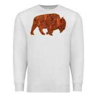 Oatmeal Heather Bison Silhouette Red Skull Premium Sweatshirt - Bettercallsaul